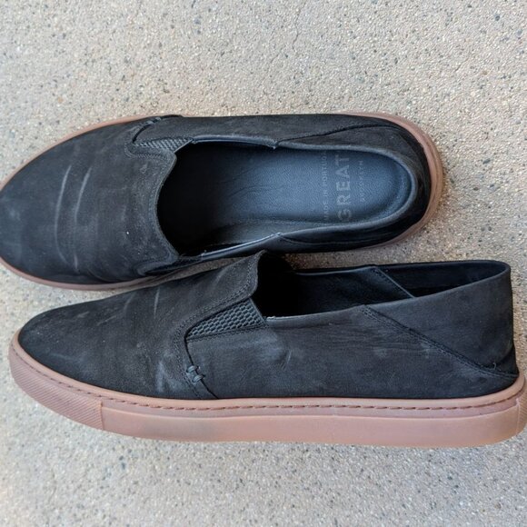 GREATS men's size 10 black suede slip-ons: "The Reign" - Picture 3 of 5